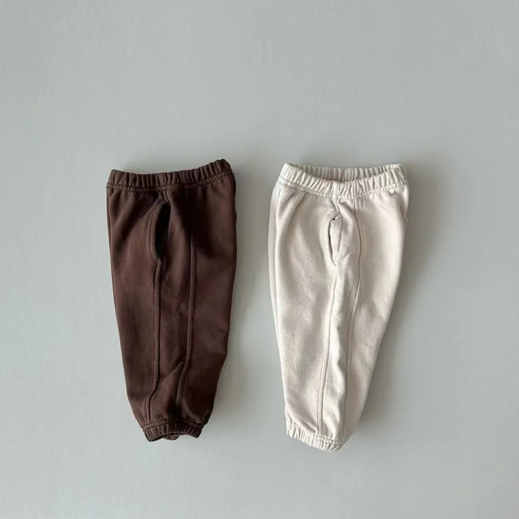 2025 Autunno Nuovo Bambino Pantaloni Allentati Delle Ragazze Dei Ragazzi Solido Pantaloni stile harem Pantaloni Della Tuta di Cotone Infantile Del