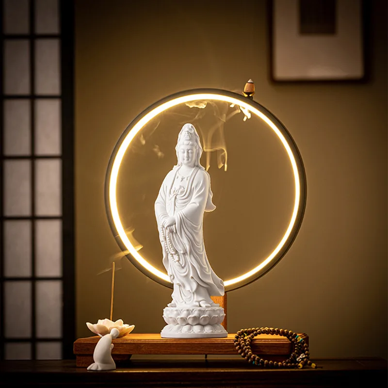 

Home Temple High Grade Buddhist Buddha Statue Buddha Light Guanyin Bodhisattva Ceramic Statue Bless Safe Health Good Luck