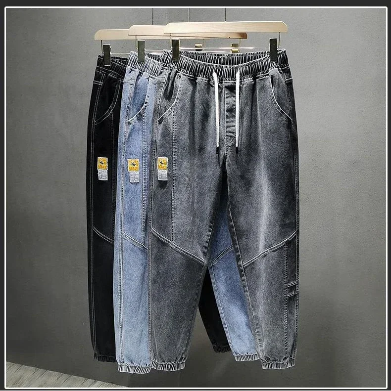 New Men's jeans Winter Fleece Jeans Thick Warm Denim Pants Men Streetwear Black Joggers Harem Jean Thermal Trousers M846