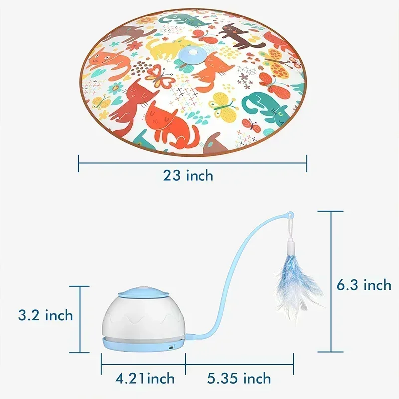 Электрическая игрушка для кошек с зарядкой через USB, вращающаяся на 360° интерактивная моторизованная палочка, игрушки для кошек, упражнения с перьями, предметы для домашних животных и кошек для дома