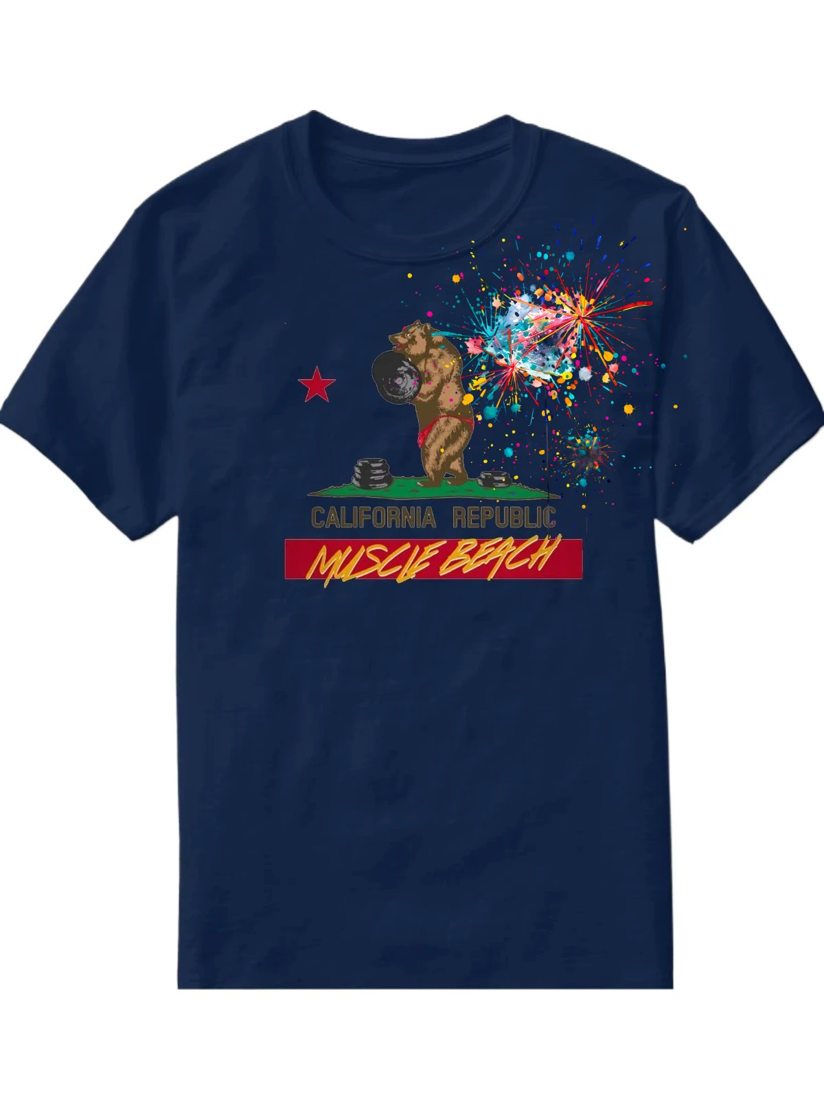 

Funny Design California Flag Muscle Beach Gym Training T-Shirt. Summer Cotton Short Sleeve O-Neck Mens T Shirt New S-3XL