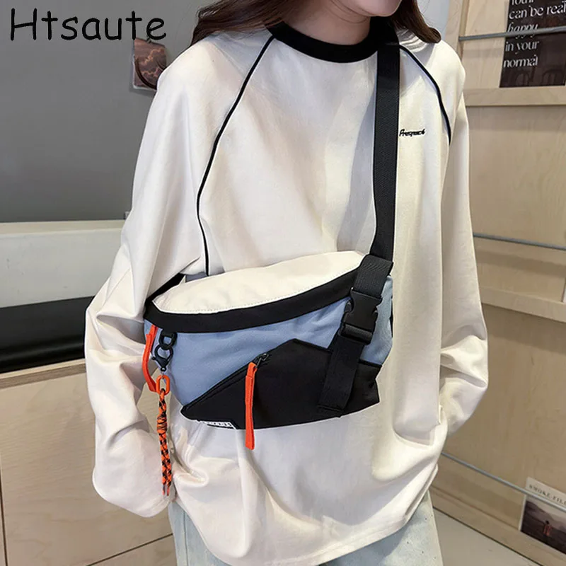 

Patchwork Chest Pack For Women Oxford High Quality Shoulder Cross Body Bags Large Capacity Fanny Pack Casual Street Handbags