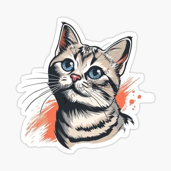 Cute Cat American Shorthair Creative PVC Stickers for Decorate Fridge Table Car Room Wall Van Motorcycle Decal Accessories