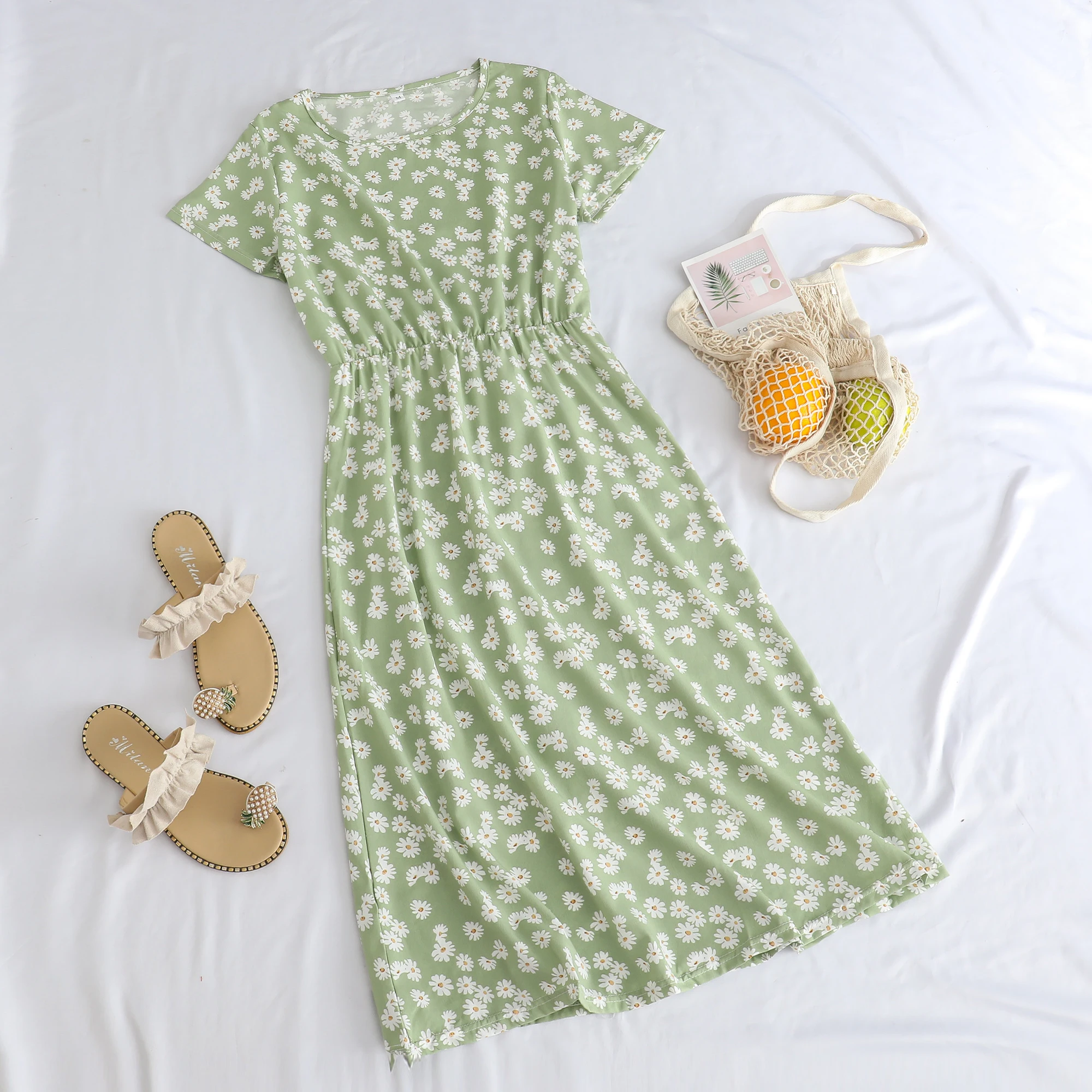 

Платье миди А-силуэта с цветочным принтом, повседневное, приталенное, летнее, для женщин среднего возраста, с длинным рукавом и круглым вырезом, в стиле «Мамочка»