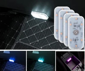 LED Touch Light Mini Wireless Car Interior Lighting Auto Roof Ceiling Reading Lamp for Trunk Storage Box USB Charging