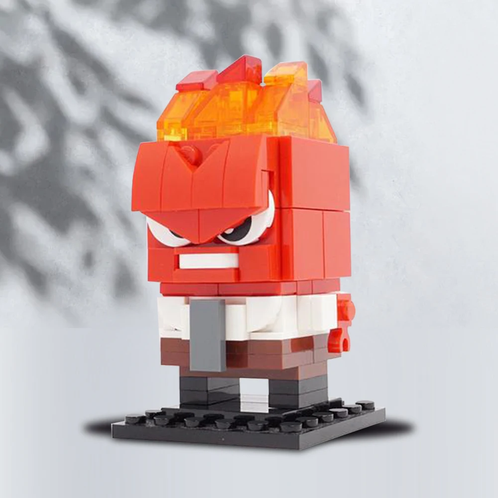 MOC Angry Expression Pack Brickheadz Bricks Doll   Building Block Kids Toy Birthday Gift