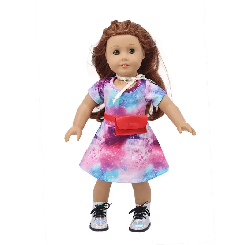 All Purple Dress,Suitcase For 18Inch American Doll 43cm Baby Doll Clothes Accessories Shoes,Girls Toys,Generation,Birthday Gift