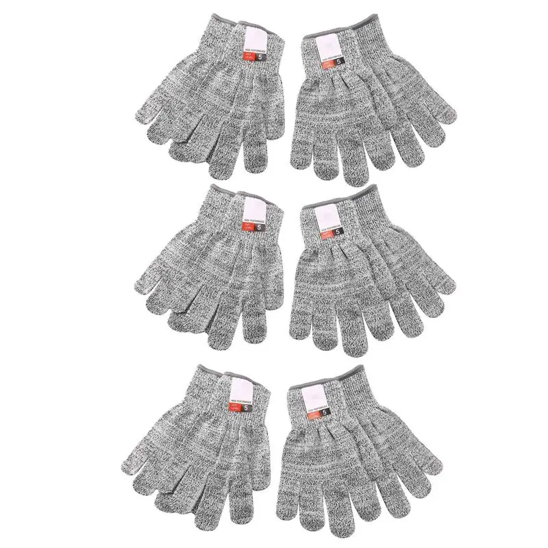 ABGB-6 Pairs Cut Resistant Gloves Food Grade Level 5 Hand Protection,Kitchen Cut Gloves For Oyster Shucking(Medium)
