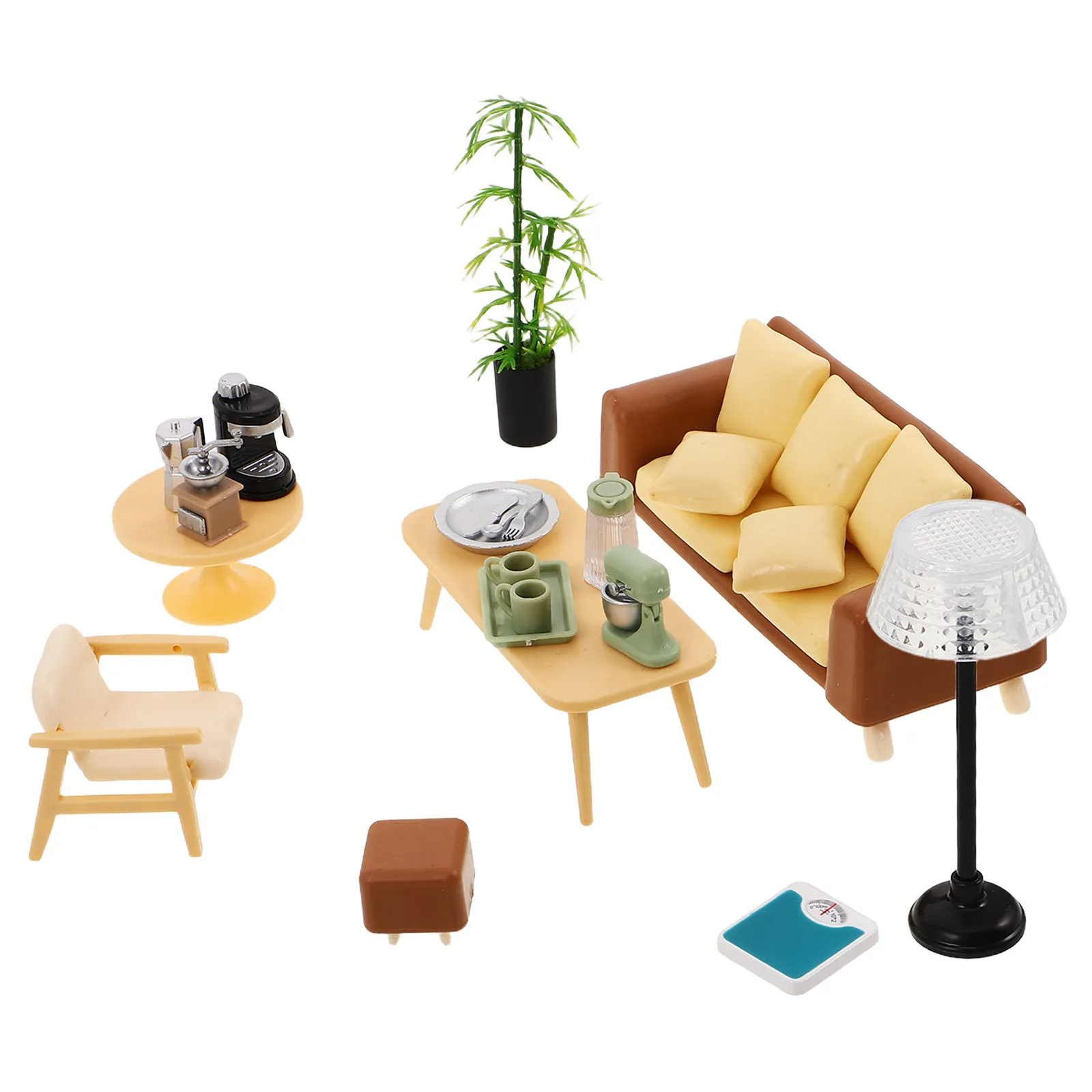 

1Set Mini Dollhouse Furniture Set Lifelike Sofa Miniature Living Room Accessories for DIY Decoration Miniature Photography Props
