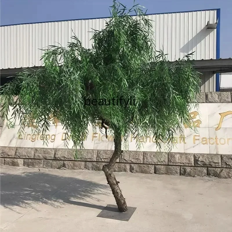 A85 Simulation Willow Park Weeping Willow Fake Film and Television Stage Props Modeling Hotel Hall Set Living Room Landscape Tre