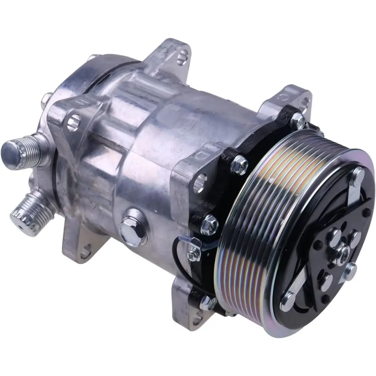 12V A/C Compressor 82016158 Compatible for CASE Tractor MXM120 MXM130 MXM140 MXM155 MXM175 MXM190