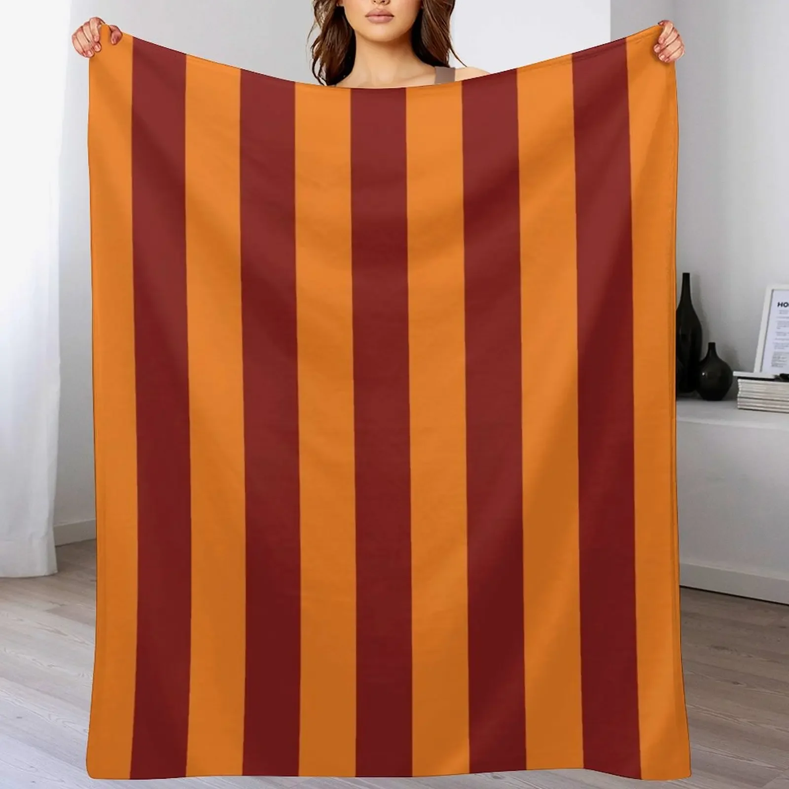 

Claret & Amber Stripes Throw Blanket Stylish Couch Blanket for Home Living Room