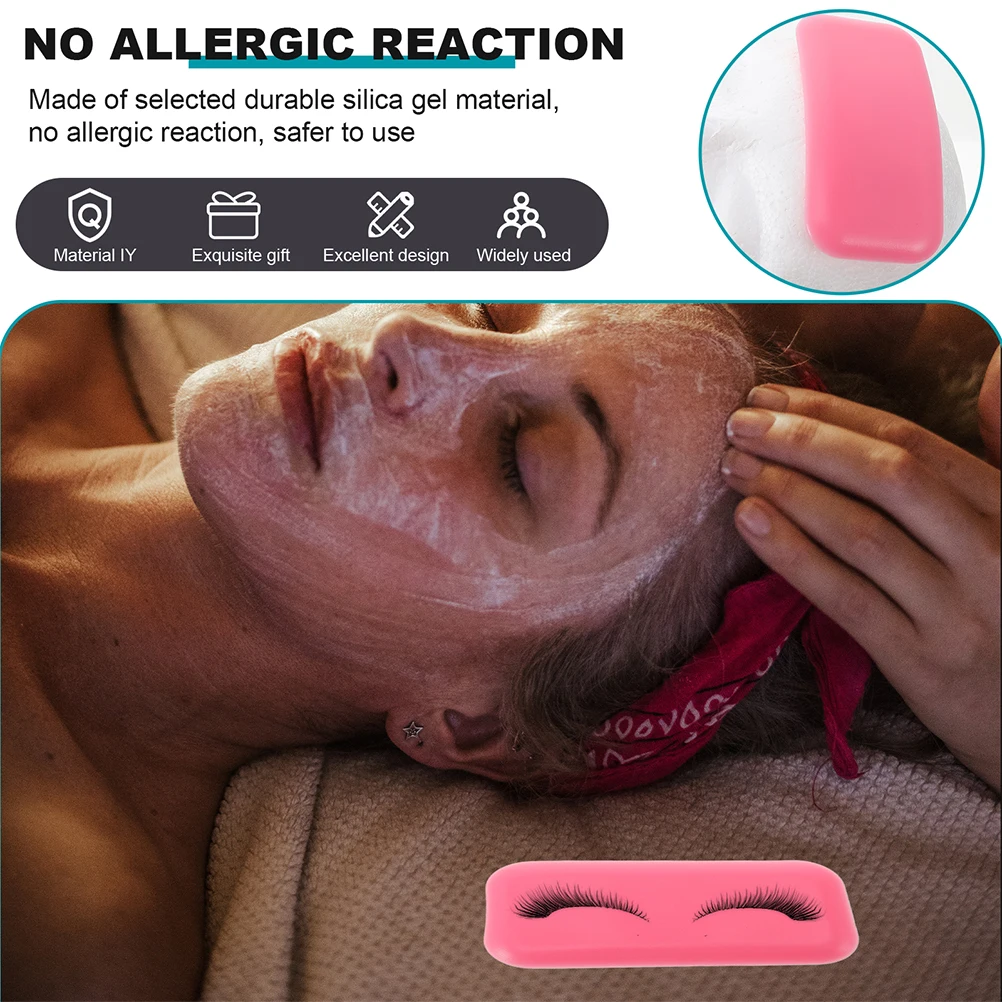 

6pcs Forehead Stickers Cushions Eyelash Extension Holder Pallet False Lashes Silicone Grafting Tool Transparent Pink L Pads