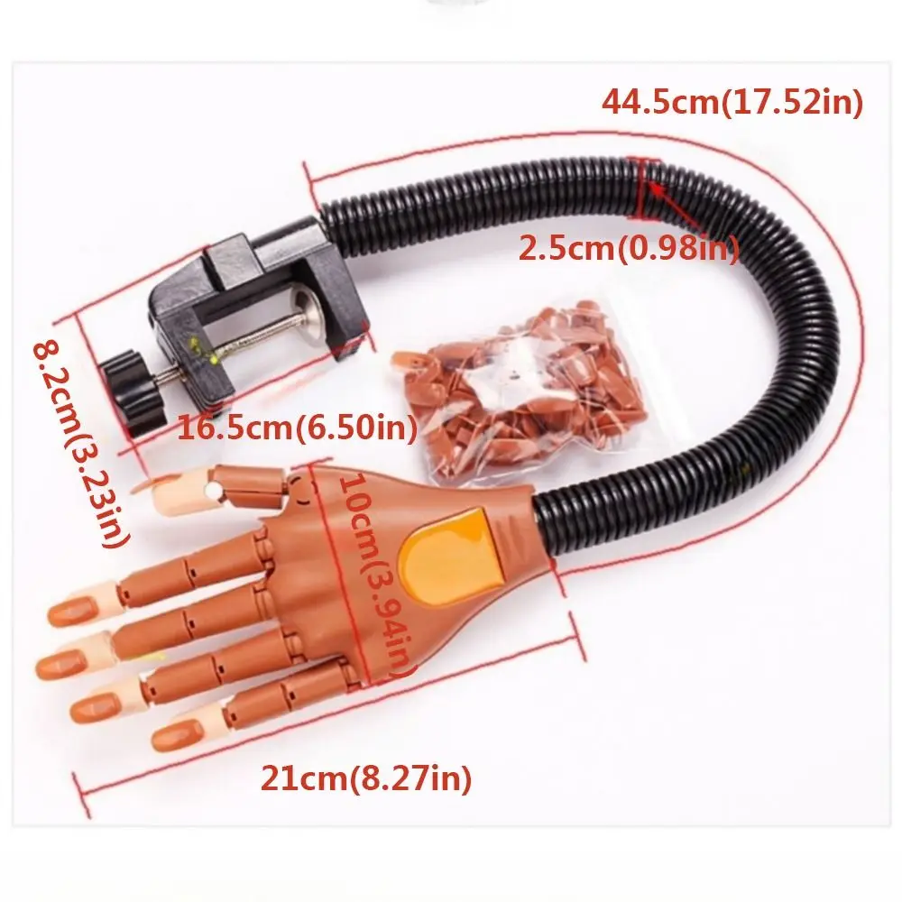 Set di mani per pratica delle unghie in acrilico con 100 pezzi di unghie finte Punte per unghie per unghie Pratica per manicure Dito flessibile regolabile