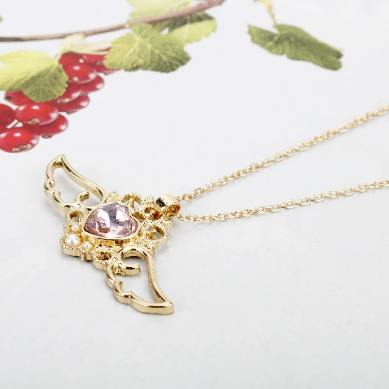Anime Card Captor Sakura Necklace Star Flowers Cardcaptor KINOMOTO Sealing Wand Cosplay Pendant Woman Girl Jewelry