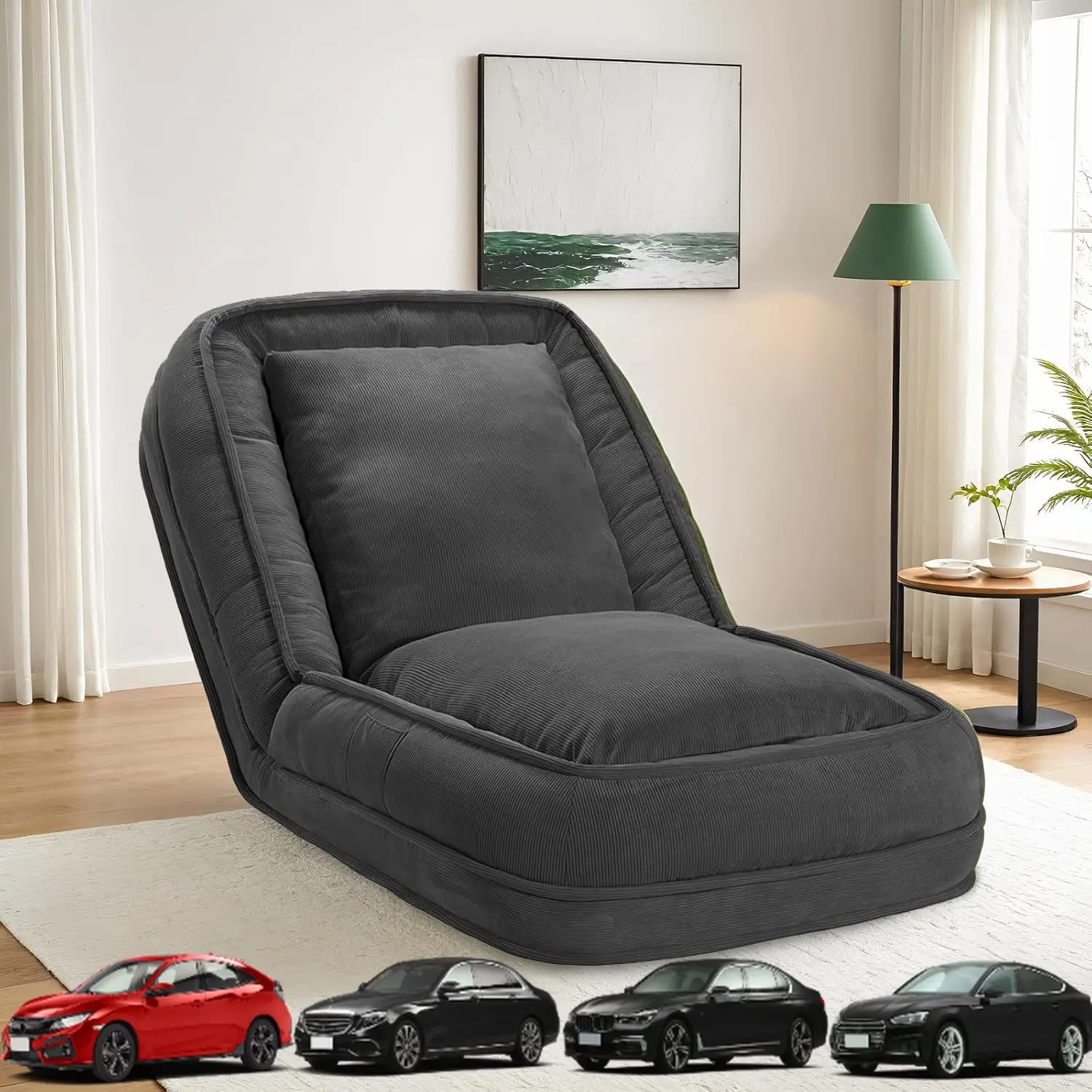 

LIKIMIO Модернизированный складной диван-кровать для ленивого дивана, уютная татами-кровать для человека-собаки с 5 регулируемыми позициями для гостиной, спальни и многого другого,