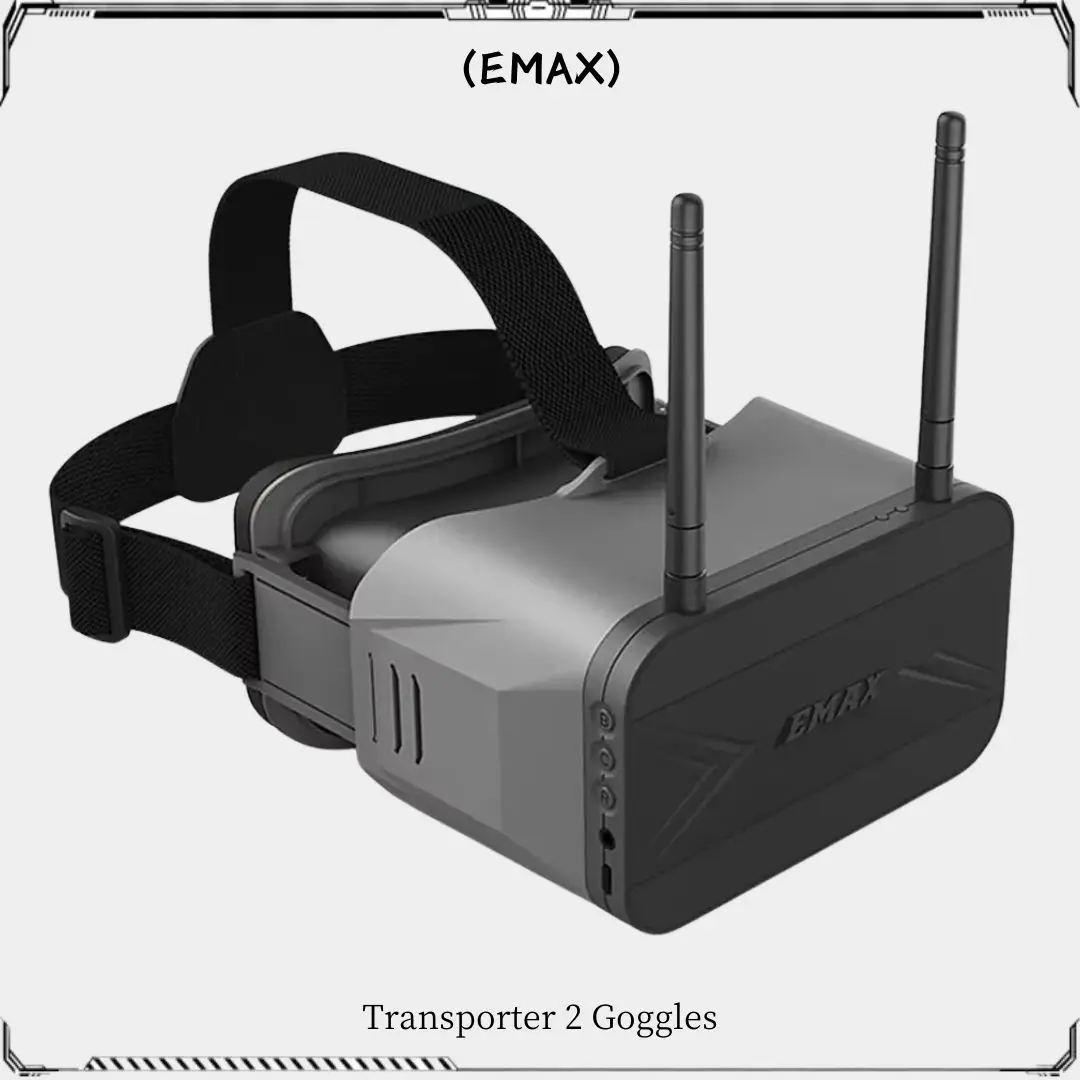 Emax Transporter 2 Goggles With Dual Antennas 5.8Ghz 4.3 Inches FPV Glasses Tinyhawk Goggle Glasses for RC FPV Racing Drone