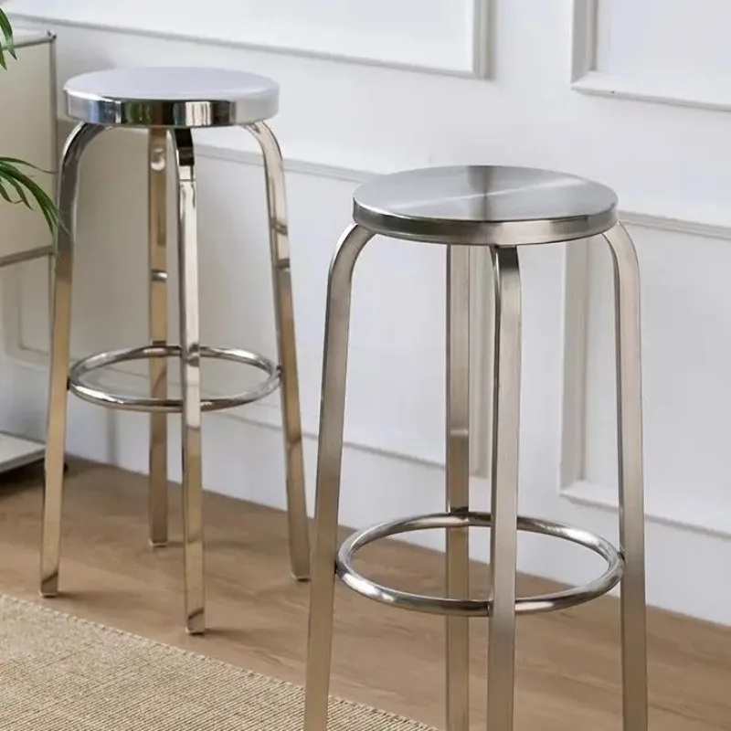 심플 바 스툴 메탈 바 스툴 카페 라이트 럭셔리 하이 스툴 야외 바 특수 의자 스테인리스 스틸 프레임 스툴