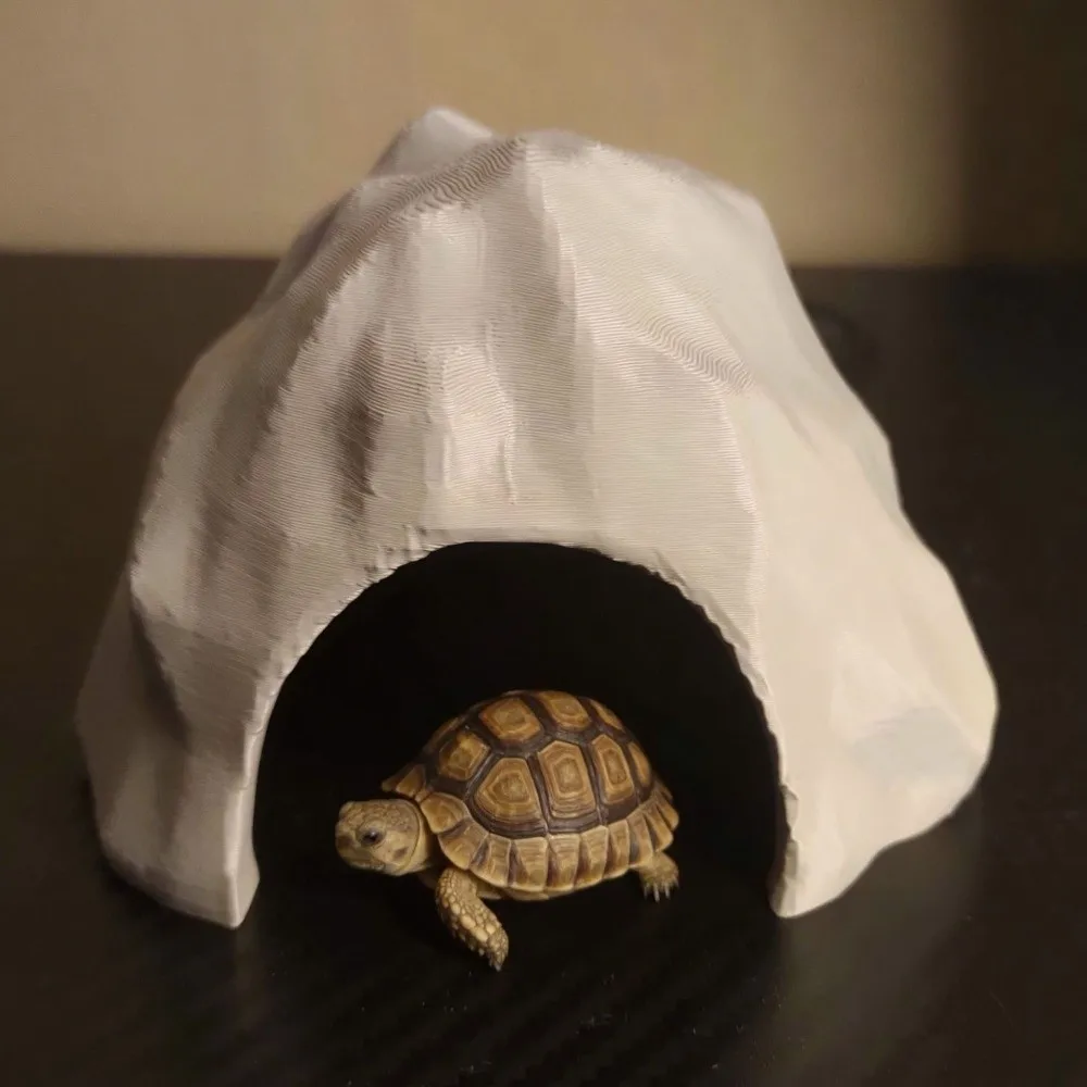 Lightweight Plastic 3D Printed Reptile Shelter Realistic Artificial Hidden Cave Shelter Stable Reptile Habitat for Amphibians