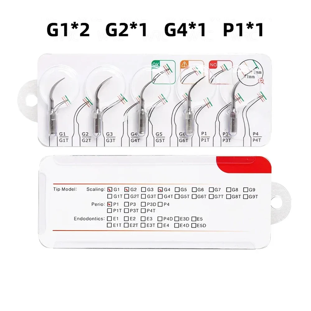 5 sztuk Dental ultradźwiękowe końcówki skalujące końcówka skalera akcesoria do czyszczenia zębów jamy ustnej periododoncja endodoncja Fit Woodpecker/EMS G1P1