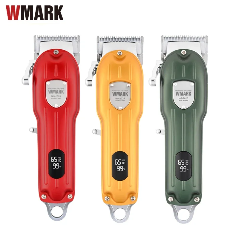 

HOTSALE WMARK NG-2025B Цельнометаллическая машинка для стрижки волос с зарядной подставкой, светодиодный дисплей, 2500 мАч, 6500 об/мин, 9CR18, лезвие для стрижки волос