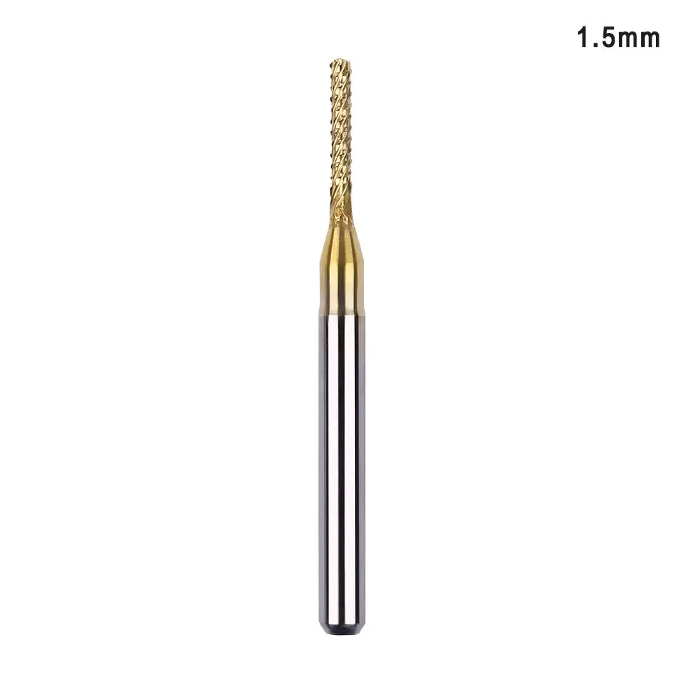 Titanium Coated Carbide Milling Cutter Engraving Edge Cutter CNC Router Bits End Mill for PCB Machine 0.8mm-3.175mm