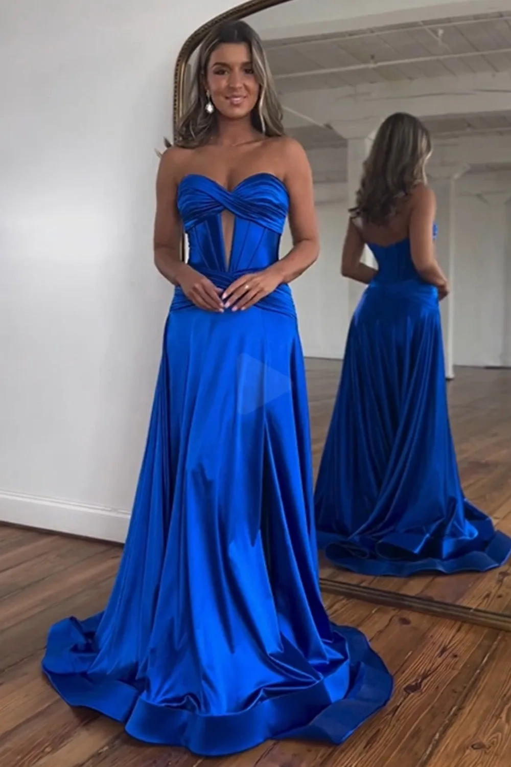 Satin Evening Dress for Women 2024 Prom Dresses Long Side Slit Formal Occasion Dresses Sweetheart Vestidos De Gala Mujer