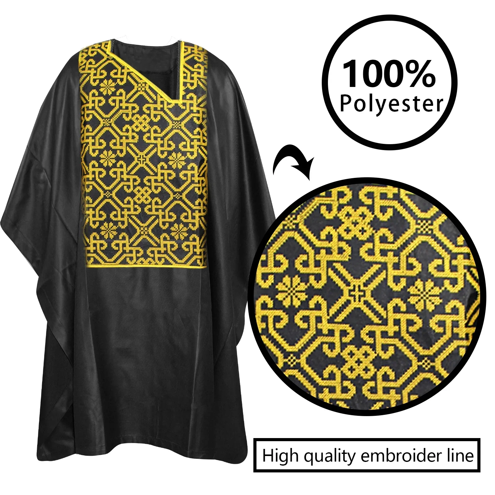 African Agbada Suits Men Soft Material Embroidery Design Three Pcs One Set Long Sleeve