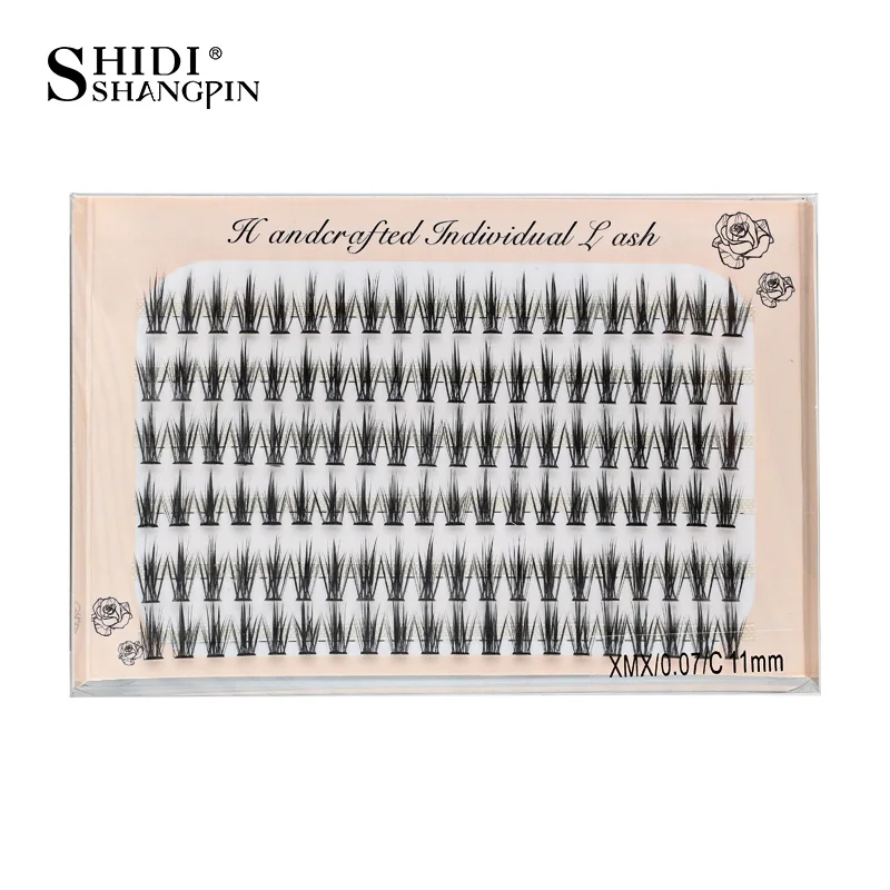 1 Box Wimpernverlängerungs-Bundles, vorgefertigte C-Curl-Wimpern, natürliche Cluster-Wimpern, Einzelwimpern, Make-up-Tool, Faux Cils XMX – Detail 14