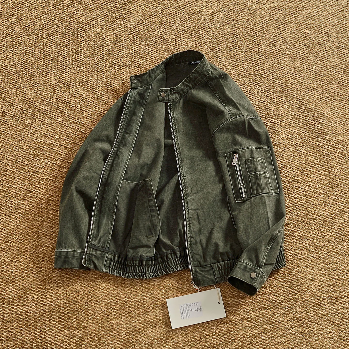 Personalized stand-up collar snap-collar work jacket men's old washing classic versatile jacket top