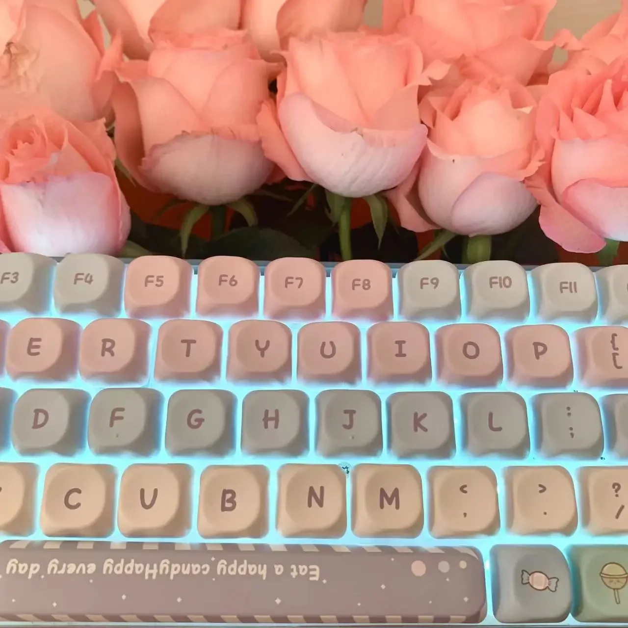 حلوى لطيفة PBT Keycaps ، Keycap Profile MOA ، مفاتيح ، التسامي بالصبغة ، لوحة مفاتيح الألعاب الميكانيكية ، مفتاح MX ، هدية