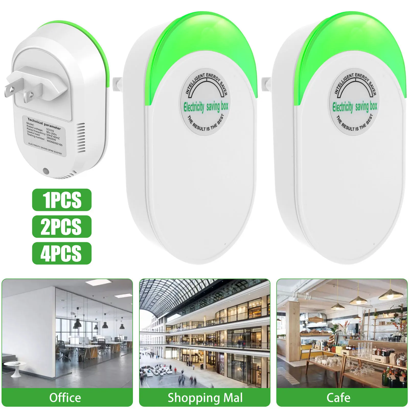 1/2/4Pcs US Household Energy Economist 90V-250V 50Hz-60Hz Electricity Saving Box Power Saver Device Plug Energy Saving Device
