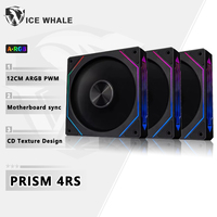 ICE Whale Prism 4RS ARGB PC Case Fan 120mm Infinity Mirror Design Motherboard Lighting Sync 4PIN PWM CPU Cooler Fan ventilador