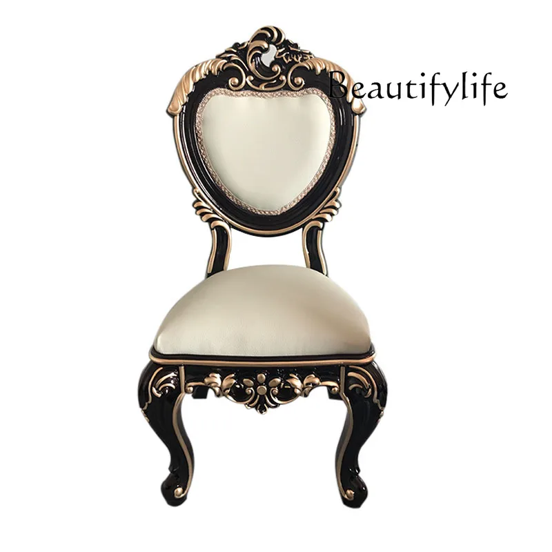 

European backrest coffee table chair small stool American home imitation solid wood small stool small chair writing chair