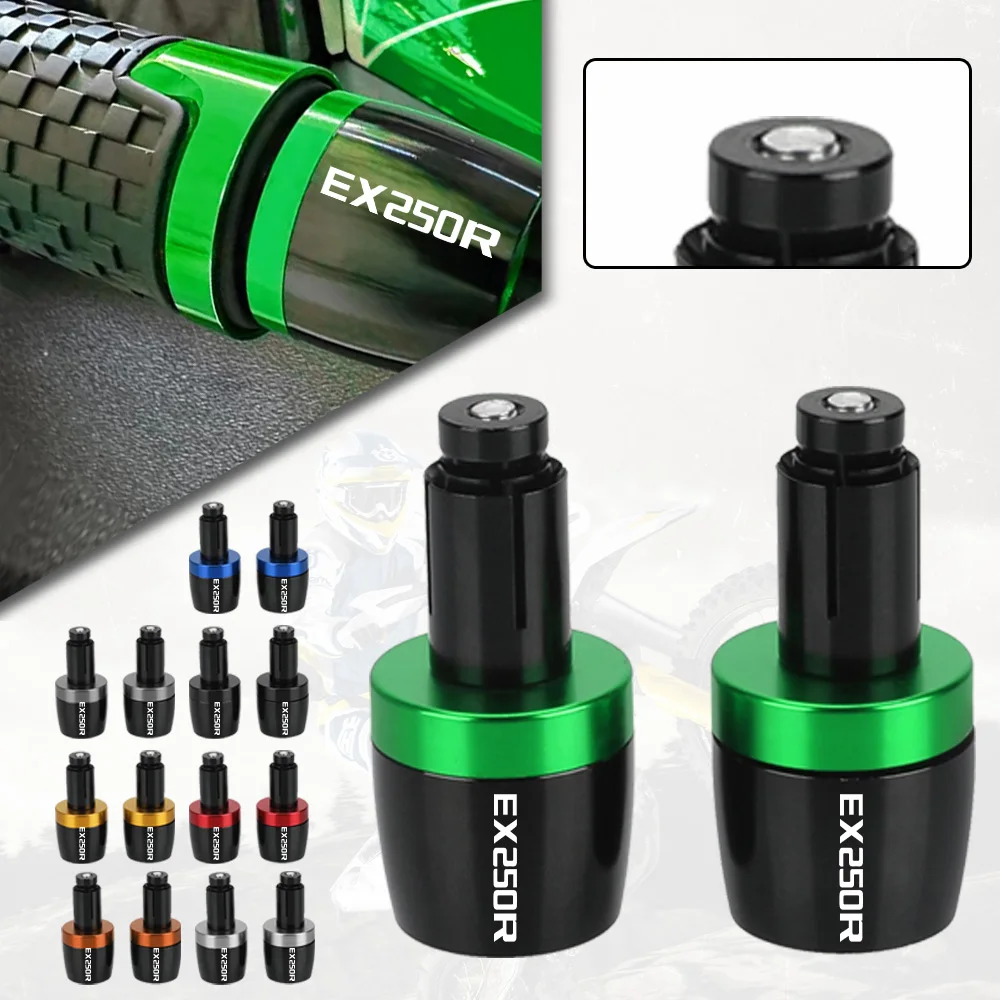 

FOR KAWASAKI EX250R 2008-2024 2022 2021 2020 2019 EX 250R ﻿Motorcycles Handlebar Grips Bar Ends Cap Counterweight Plug Slide﻿