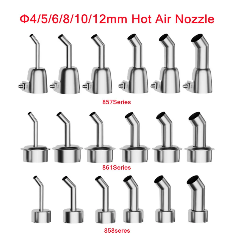 RELIFE 857/858/861 Series 45° Bent Nozzle Oblique Hot Air Tool Nozzle for Mobile Phone Welding Repair Welding Nozzle Tool