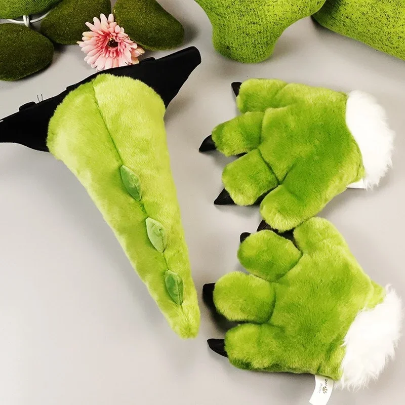 Bandes de cheveux d'animaux en peluche pour enfants, Krasnodinosaure, queue de tigre, oreilles, gants de sauna, cadeau de fête d'anniversaire, costume d'Halloween, cosplay