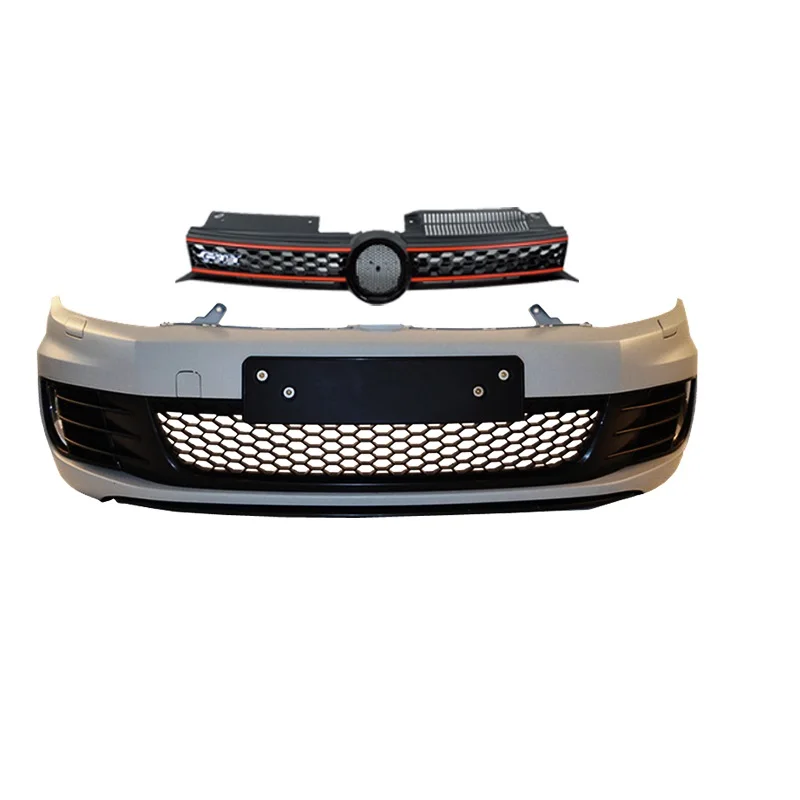 

Auto modified High quality PP material Front bumper with grill for V W GOLF 6 2009-2013 change to GOLF 6 GTI body kit