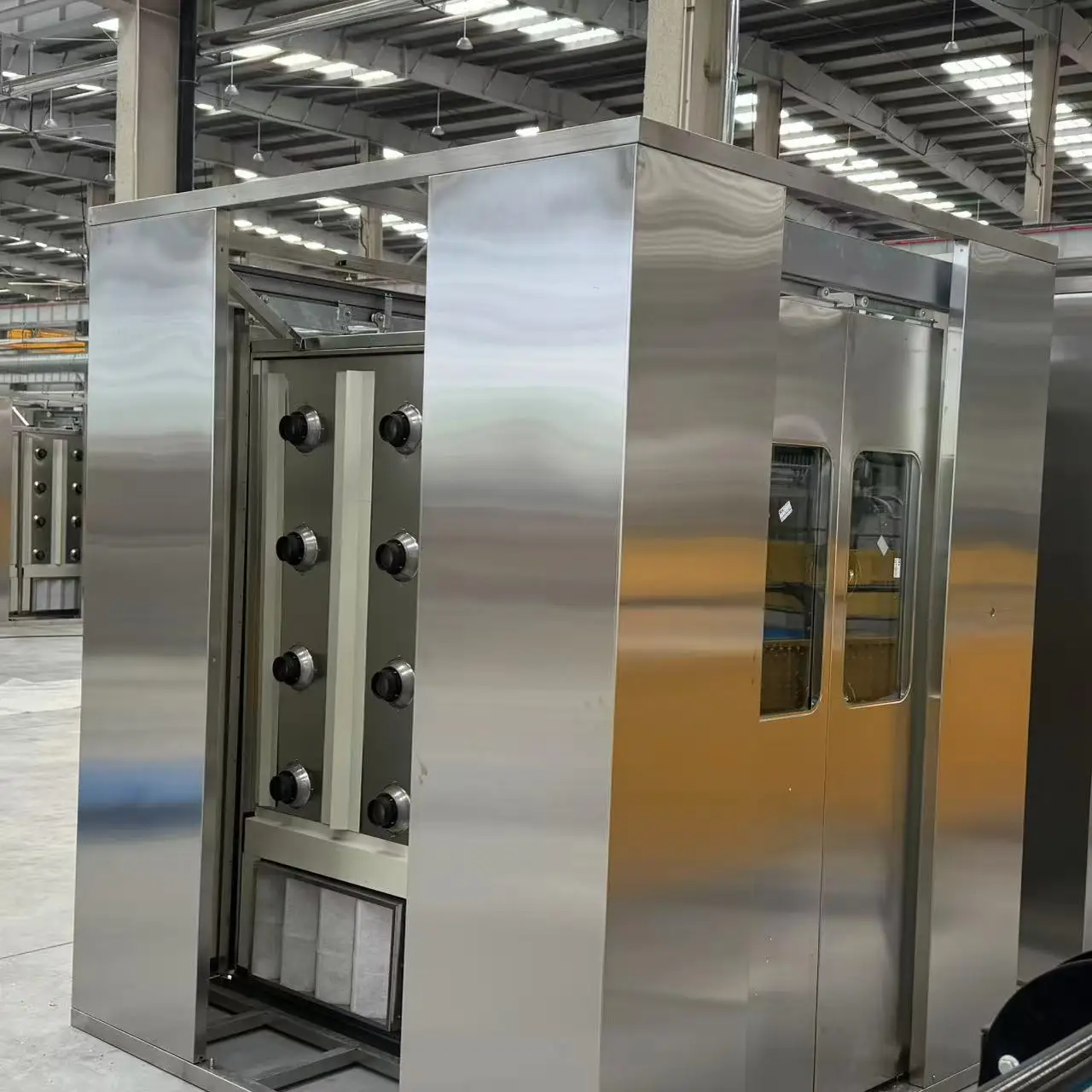 COOFULL Electronic Interlock Stainless Steel Clean Room Air Shower High Speed Air Sterilization