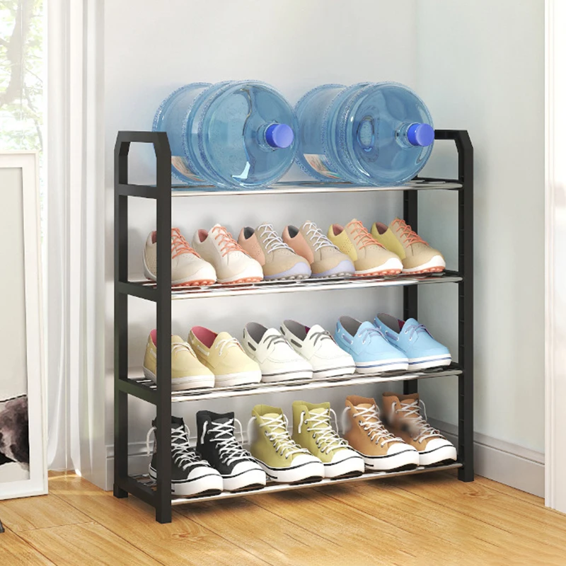 1pc creative home shoe cabinet, three-layer assembly, bedroom doorstorage rack, shoe classification, home goods shoe box