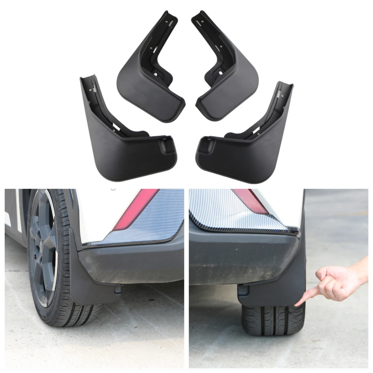 Protetores de Respingos (Mud Flaps) para Carro BYD Seagull Dolphin Mini 2023 2024 2025 2026 - Acessórios Automotivos