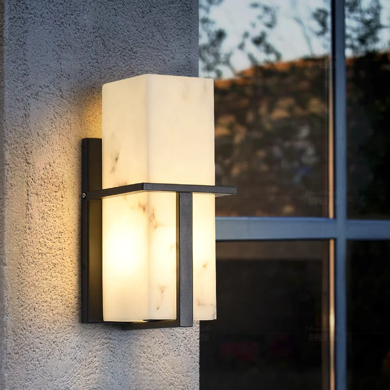 

Outdoor Lmitated Marble LED Wall Light AC85~265V E27 12W Porch Lamp Waterproof IP65 For Courtyard Street Path Sconce Lighting