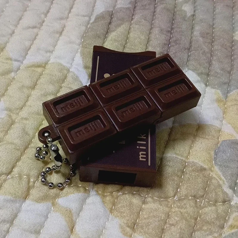 Bandai Hot Japanese Style Simulated Meiji Chocolate Fidget Toy Stress Relief Keychain Bendable Snap Pendant Creative Gifts toys