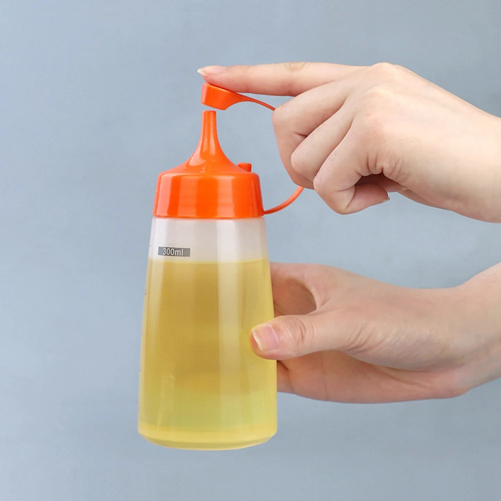 

300Ml Plastic Squeeze Bottle Dispensers For Ketchup Mustard Sauces Olive Oil Bbq Reusable Condiment Bottles Waterproof Light