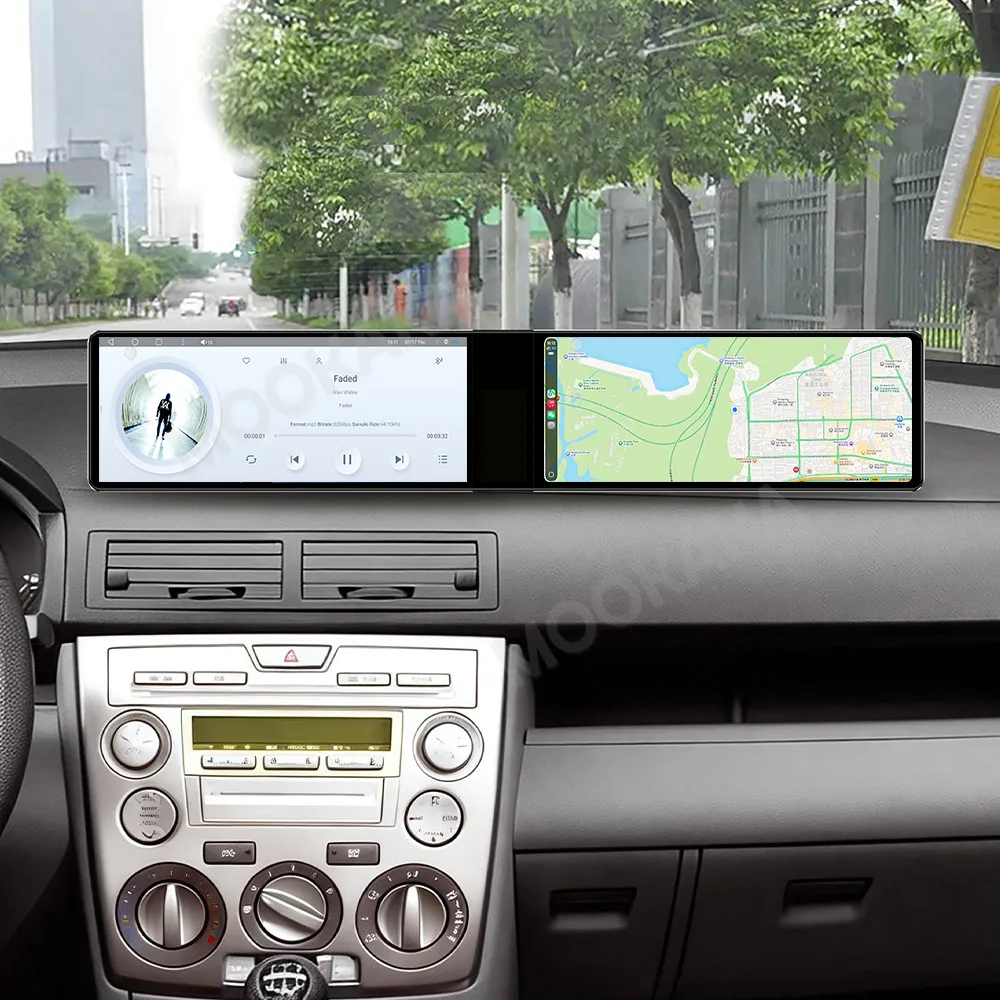 Dual 12.3“ Qualcomm Car Multimedia Player Android Screen For Mazda 2 2002~2007 Car Radio GPS Navigation CarPlay Auto Head Unit