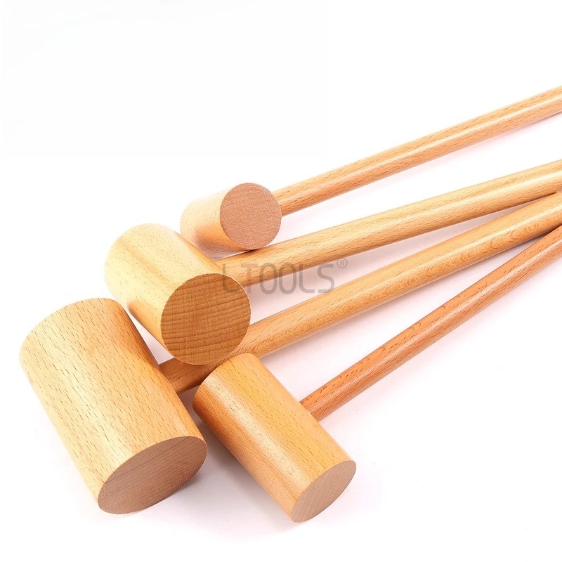 

Lightweight Wooden Hammer Durable Multi Specification Beech Wood Mallet Precision Painted Handmade Hammer Home Manual Small Tool