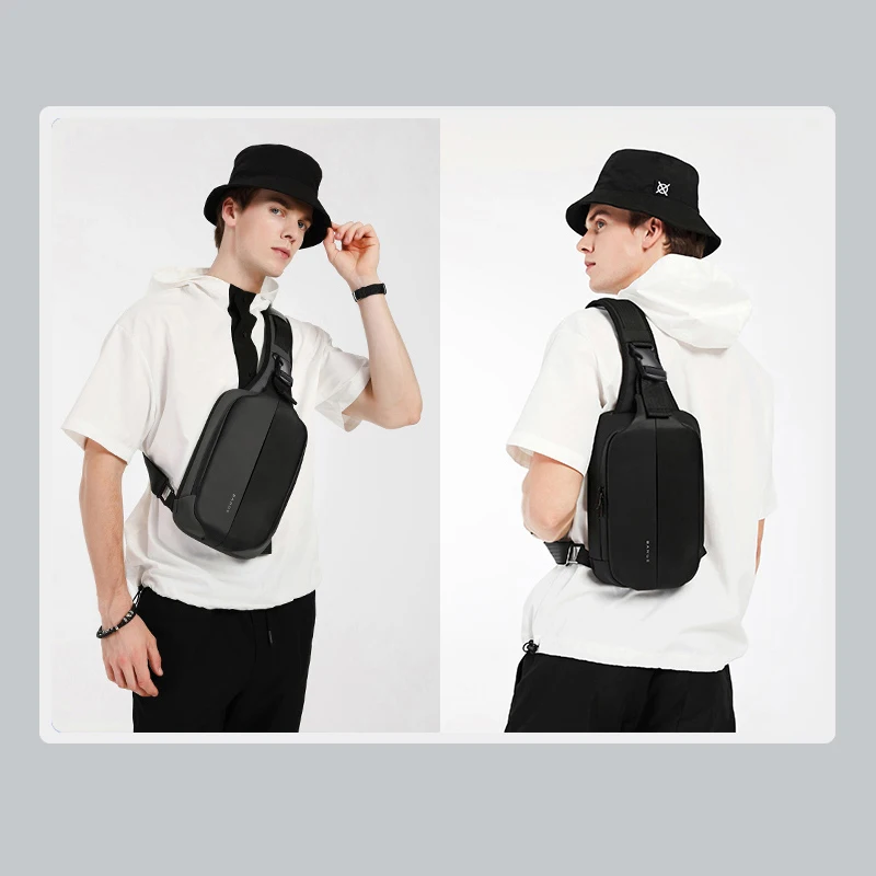 BANGE Male Shoulder Bags USB Charging Crossbody Bags Men Anti Theft Chest Bag School Summer Short Trip Messengers Bag