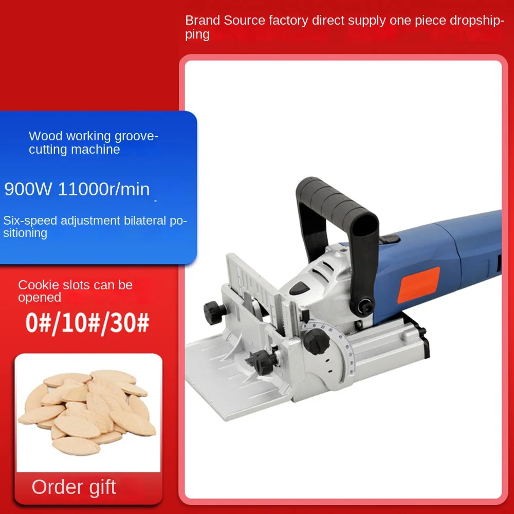 

900W Biscuit Tenoning Machine Woodworking Groover Slotting Machine Biscuit Machine DIY Puzzle Machine Tenon Connection Tools