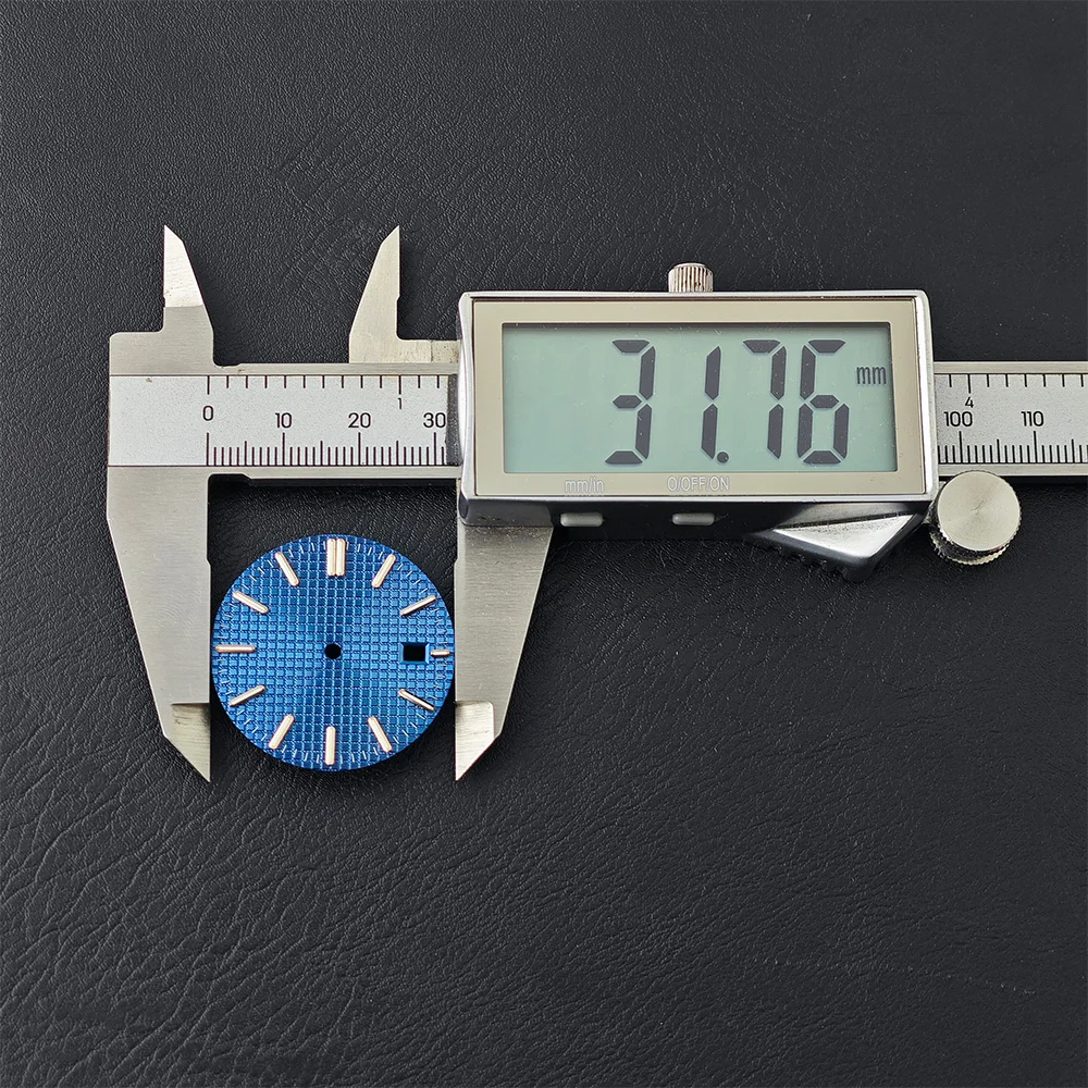 NH35dial 31.8mm Diameter Single Calendar Dial for NH35 Watch Movement with Green Illuminated Dial and Hands Accessories image 6