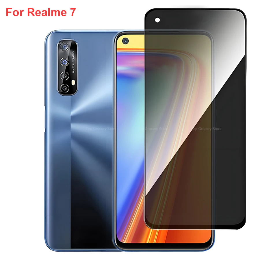 For Realme 7 Anti Spy Privacy Tempered Glass Screen Protector Compatible For Realme7 Full Cover Screen Phone Film